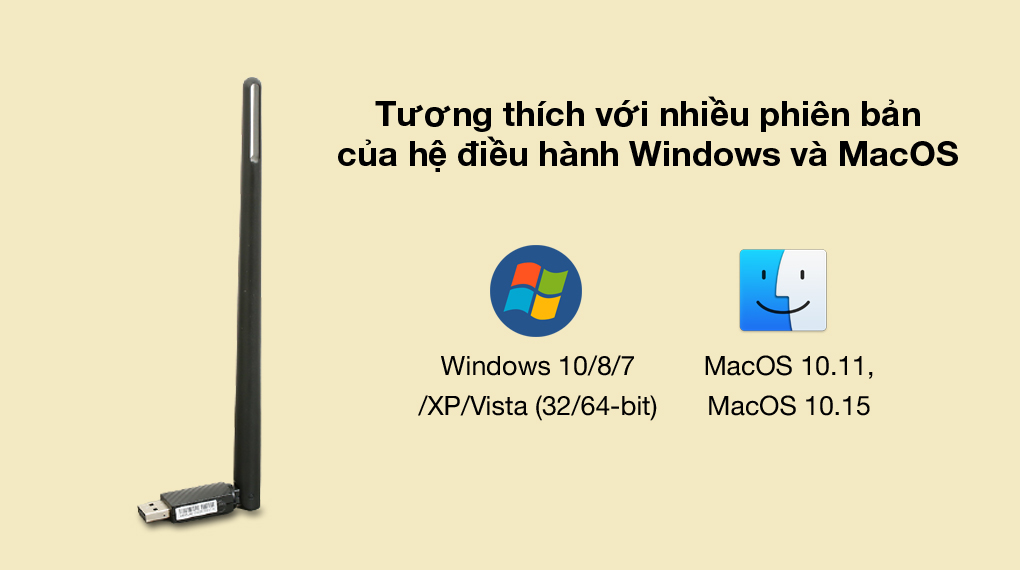 Tương thích nhiều hệ điều hành - USB Wifi AC650 Mbps Totolink A650UA